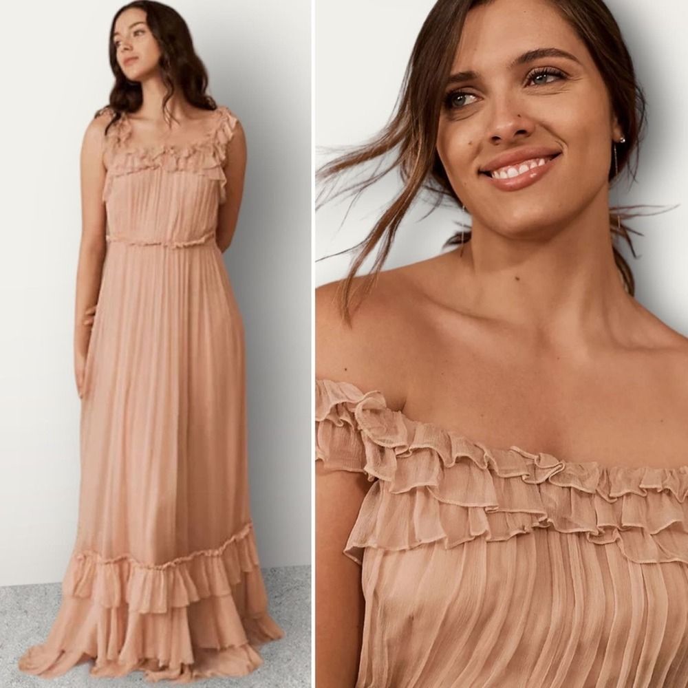NWT BHLDN Antoinette Dress in Dusty Rose Pink, Size 4 Valentines Day Midi